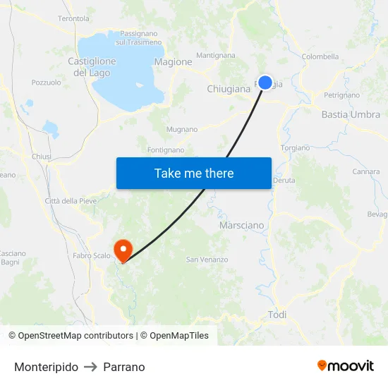 Monteripido to Parrano map