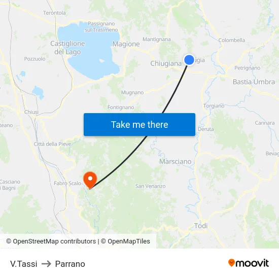 V.Tassi to Parrano map