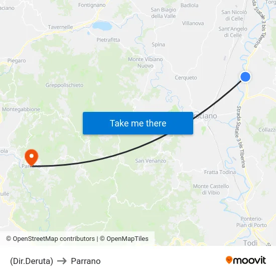 (Dir.Deruta) to Parrano map