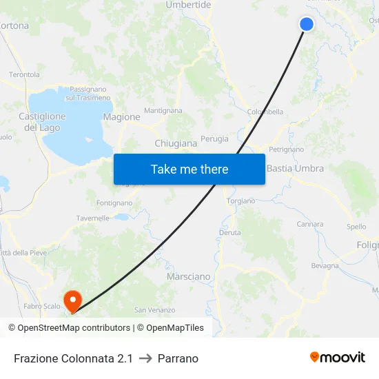 Frazione Colonnata 2.1 to Parrano map
