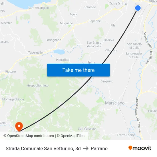 Strada Comunale San Vetturino, 8d to Parrano map