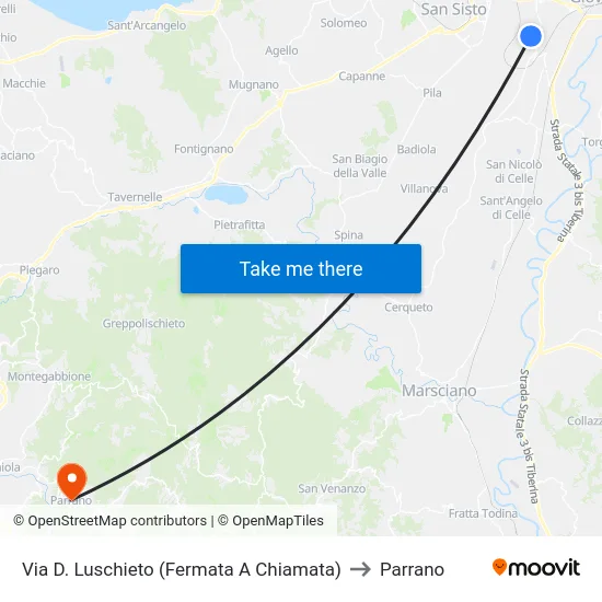Via D. Luschieto (Fermata A Chiamata) to Parrano map