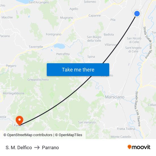 S. M. Delfico to Parrano map