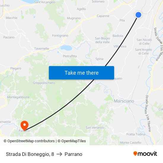 Strada Di Boneggio, 8 to Parrano map