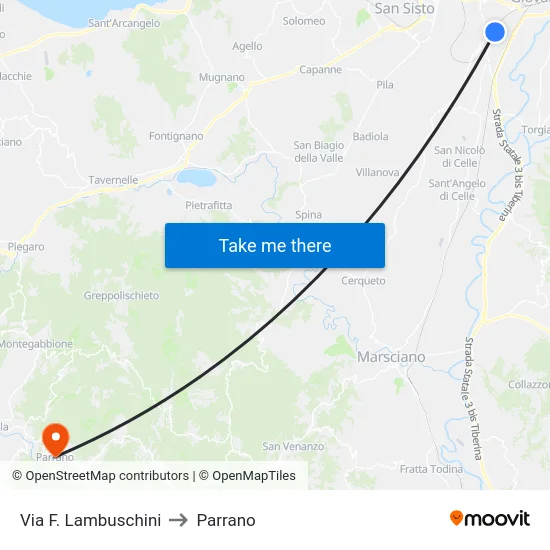 Via F. Lambuschini to Parrano map