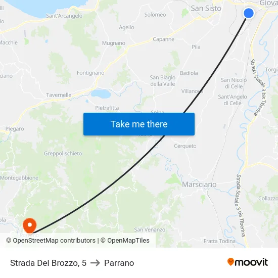 Strada Del Brozzo, 5 to Parrano map