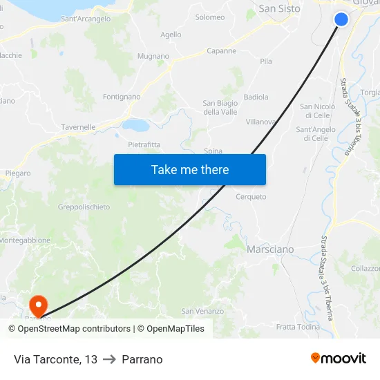Via Tarconte, 13 to Parrano map