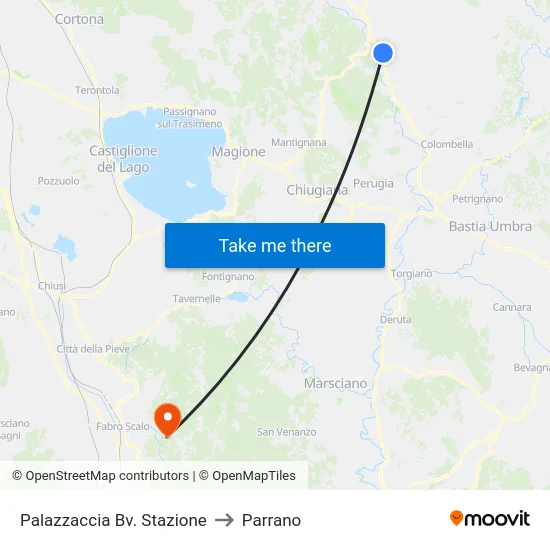 Palazzaccia Bv. Stazione to Parrano map