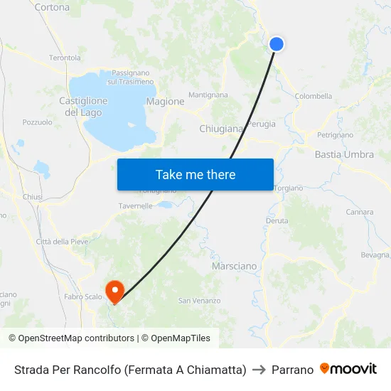 Strada Per Rancolfo (Fermata A Chiamatta) to Parrano map