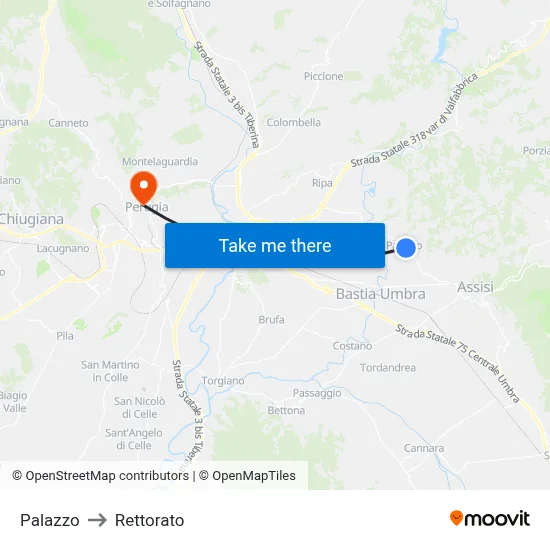 Palace to Rectorate map