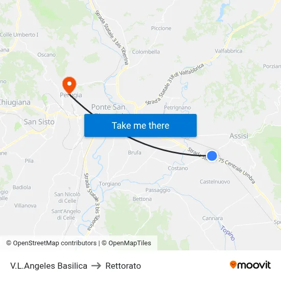 Los Angeles Street Basilica to Rectorate map