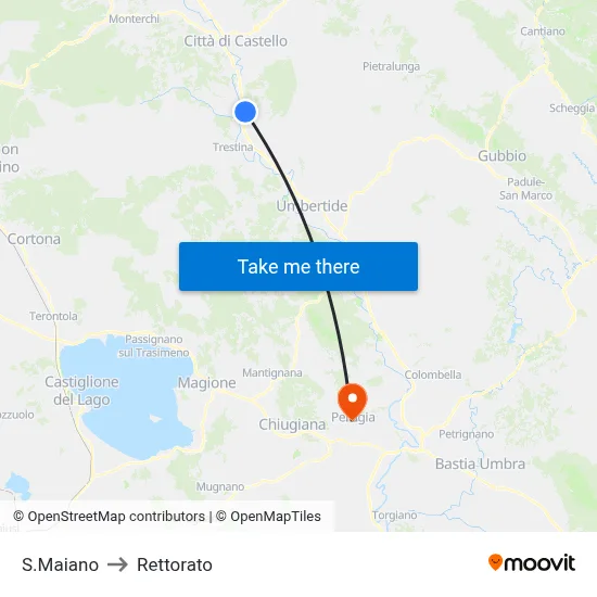 San Maiano to Rectorate map