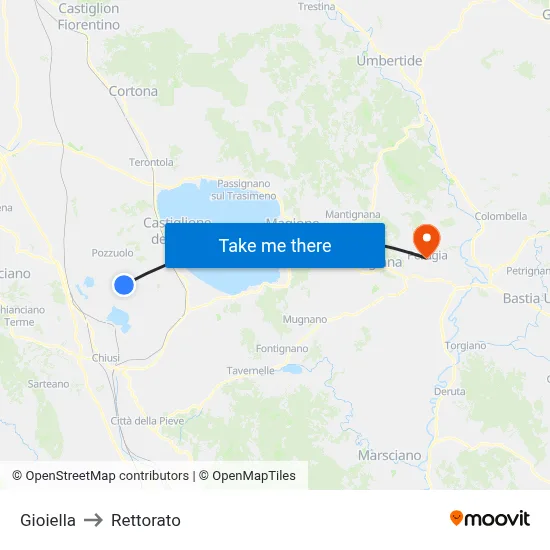 Gioiella to Rectorate map