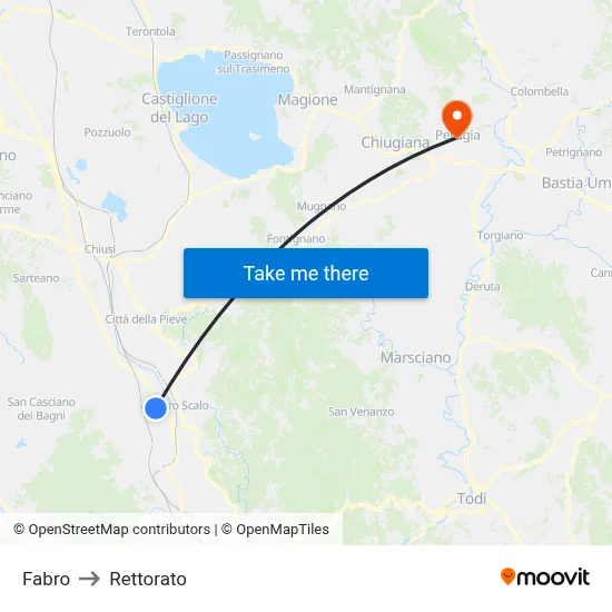 Fabro to Rectorate map