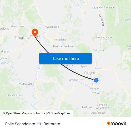 Colle Scandolaro to Rectorate map