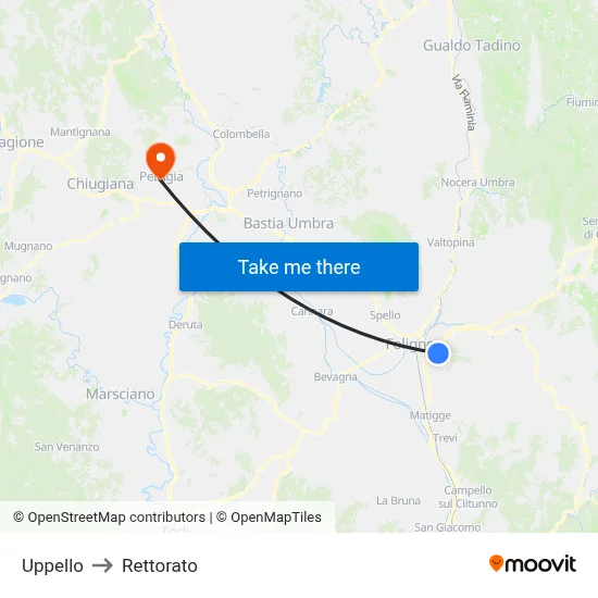 Uppello to Rectorate map