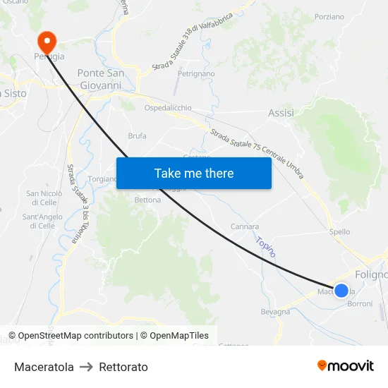 Maceratola to Rectorate map