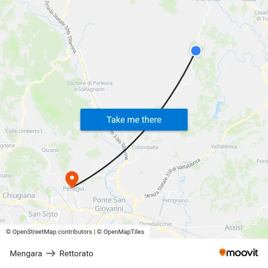 Mengara to Rectorate map