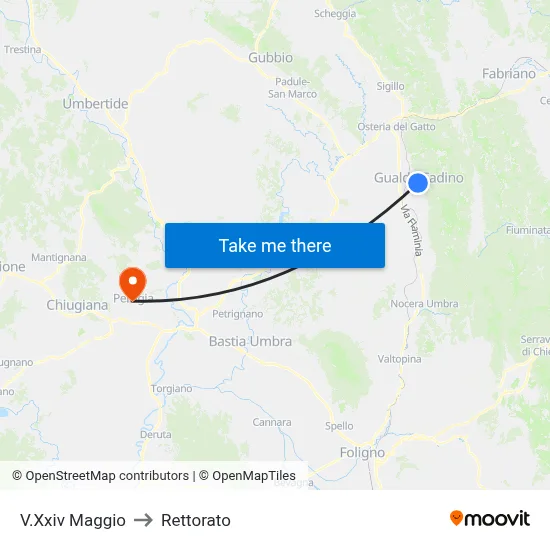 Via XXIV May to Rectorate map