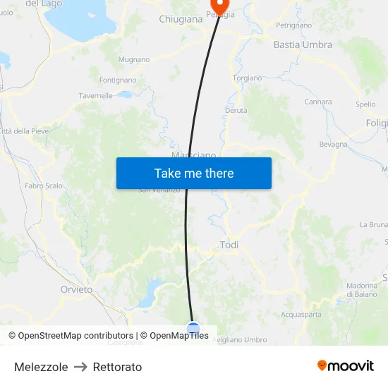 Melezzole to Rectorate map