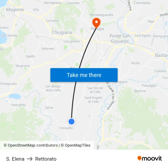 S. Elena to Rectorate map