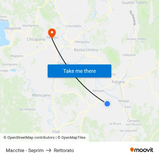 Macchie - Seprim to Rectorate map