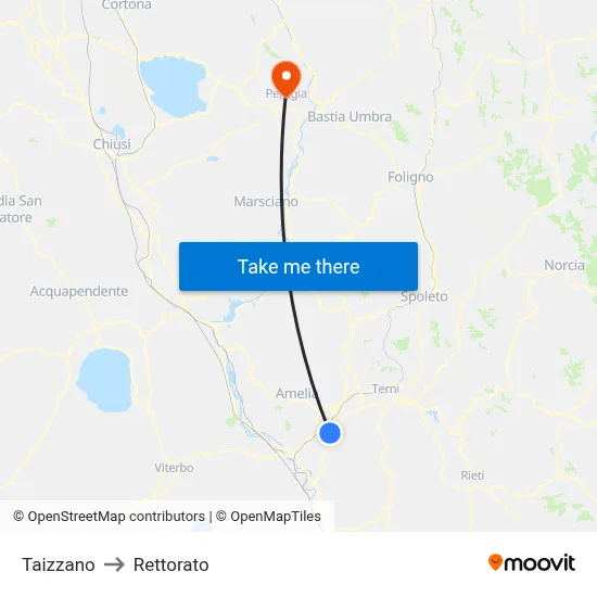 Taizzano to Rectorate map