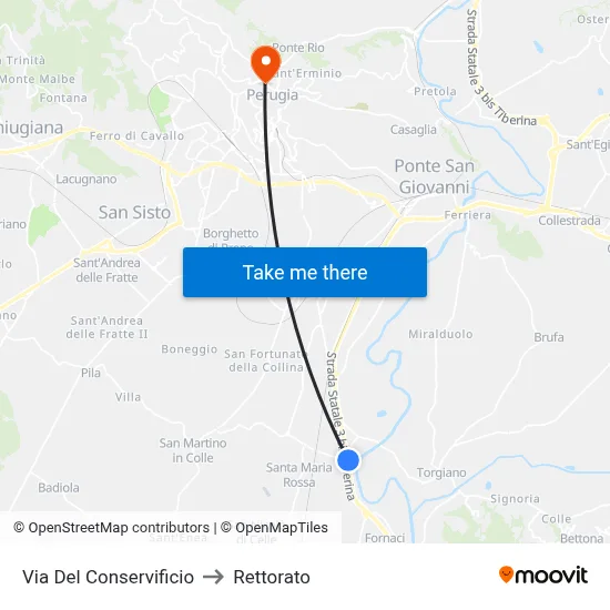 Via Del Conservificio to Rectorate map