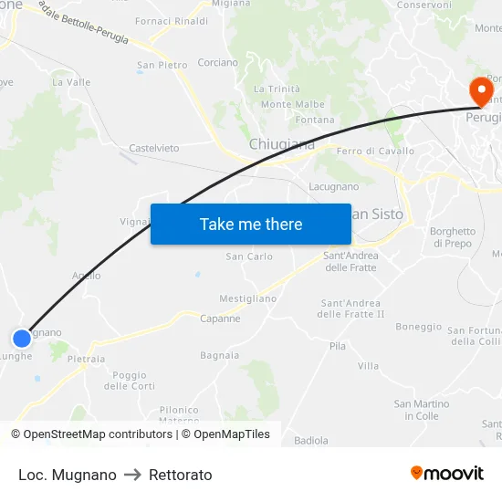Mugnano Locality to Rectorate map