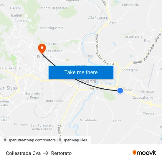 Collestrada CVA to Rectorate map
