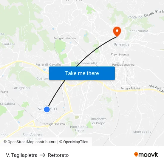 Via Tagliapietra to Rectorate map