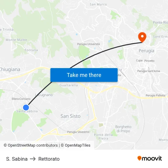 S. Sabina to Rectorate map