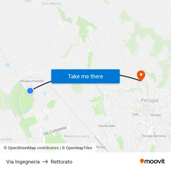 Engineering Street to Rectorate map