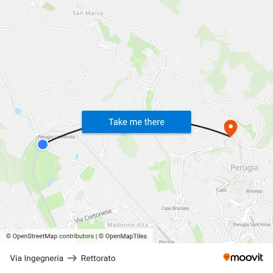 Engineering Street to Rectorate map
