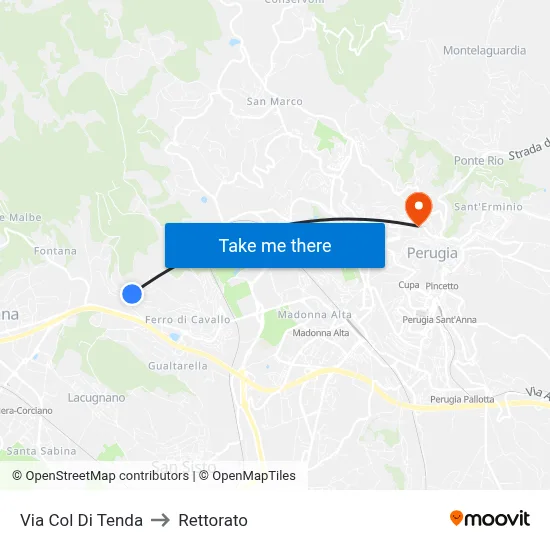 Via Col Di Tenda to Rettorato map