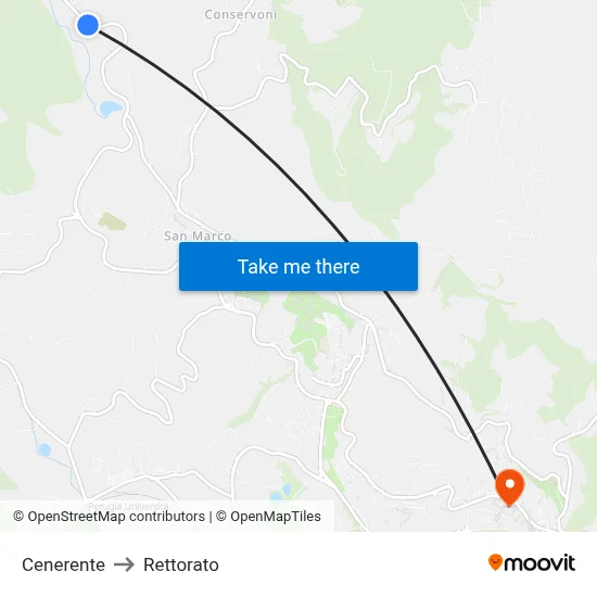 Cenerente to Rectorate map