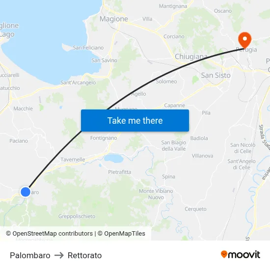Palombaro to Rectorate map