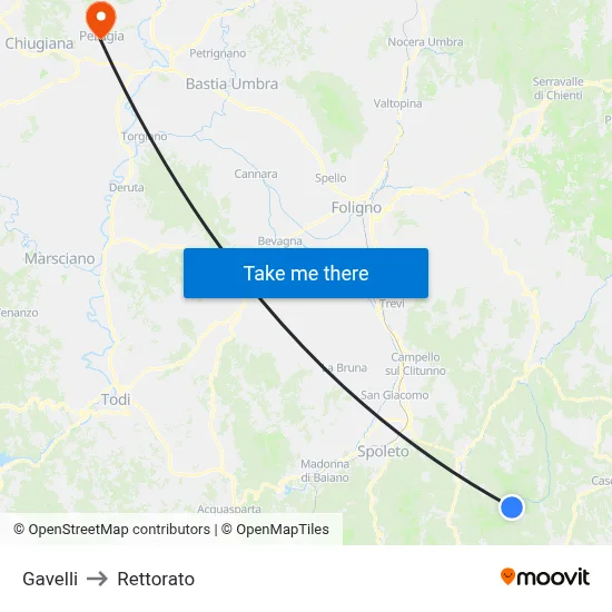 Gavelli to Rectorate map
