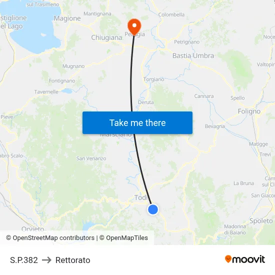 S.P.382 to Rectorate map