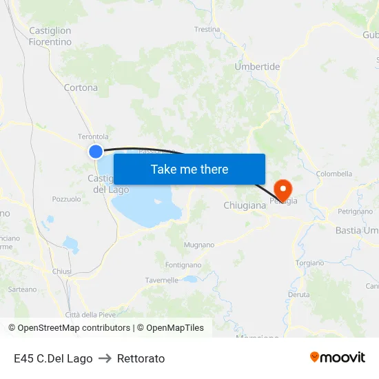 E45 Lake to Rectorate map