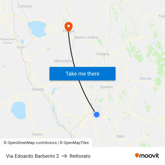 Via Edoardo Barberini 2 to Rectorate map