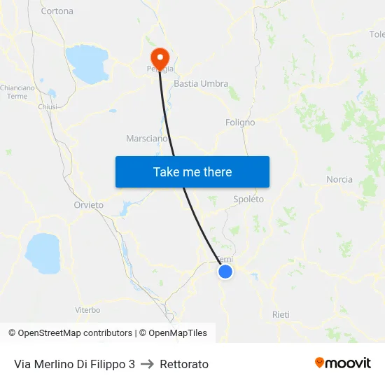Merlino Di Filippo Street 3 to Rectorate map