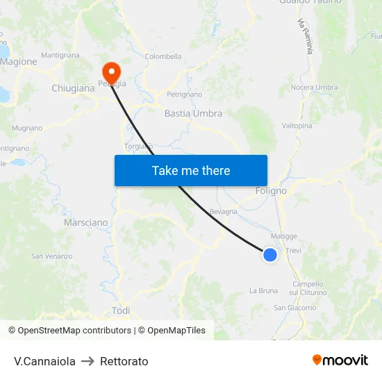 Via Cannaiola to Rectorate map