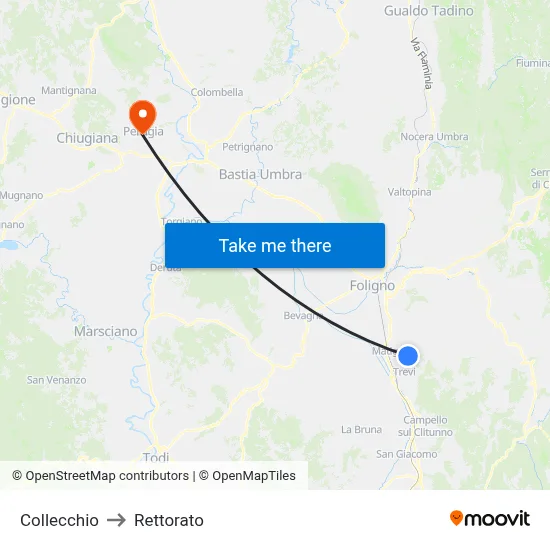 Collecchio to Rectorate map