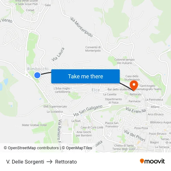 Springs Street to Rectorate map