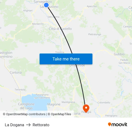 The Customs House to Rectorate map