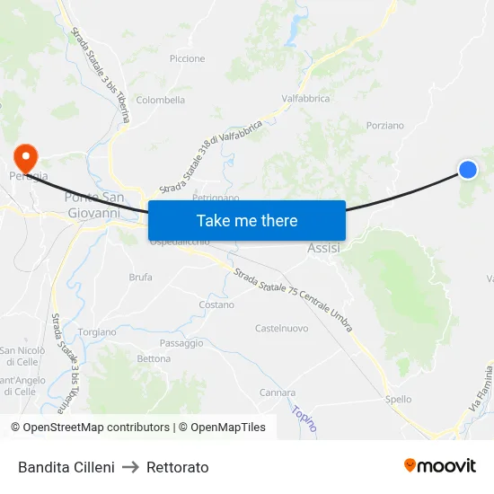 Bandita Cilleni to Rectorate map