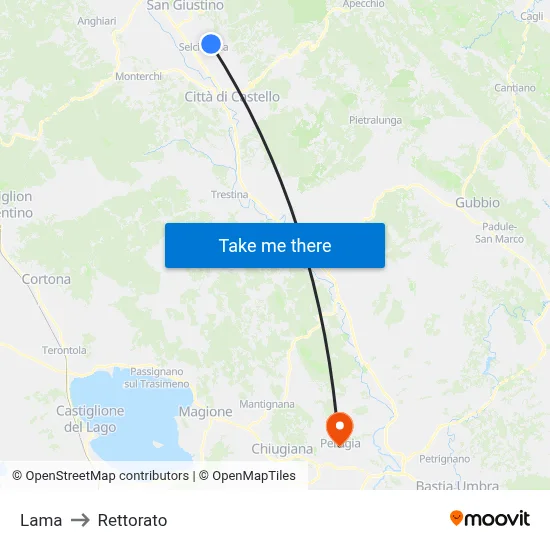 Lama to Rectorate map
