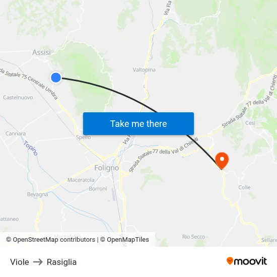 Viole to Rasiglia map