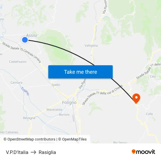 Italy Street to Rasiglia map